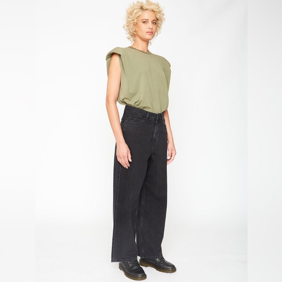 (B52) Free People x Sandrine Rose Wide Curve Leg Jeans in Rock, Size 27, NWT - Picture 2 of 14